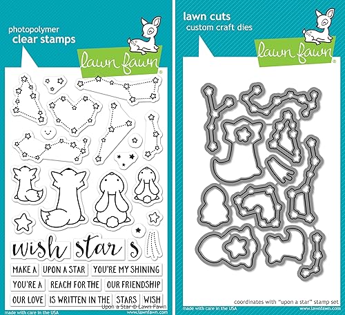 Lawn Fawn Upon a Star Stamp and Die Set - Paquete de dos artículos