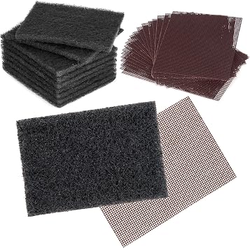 CUSINIUM 10-Pack Griddle Cleaning Pads + 20-Pack Grill Screens