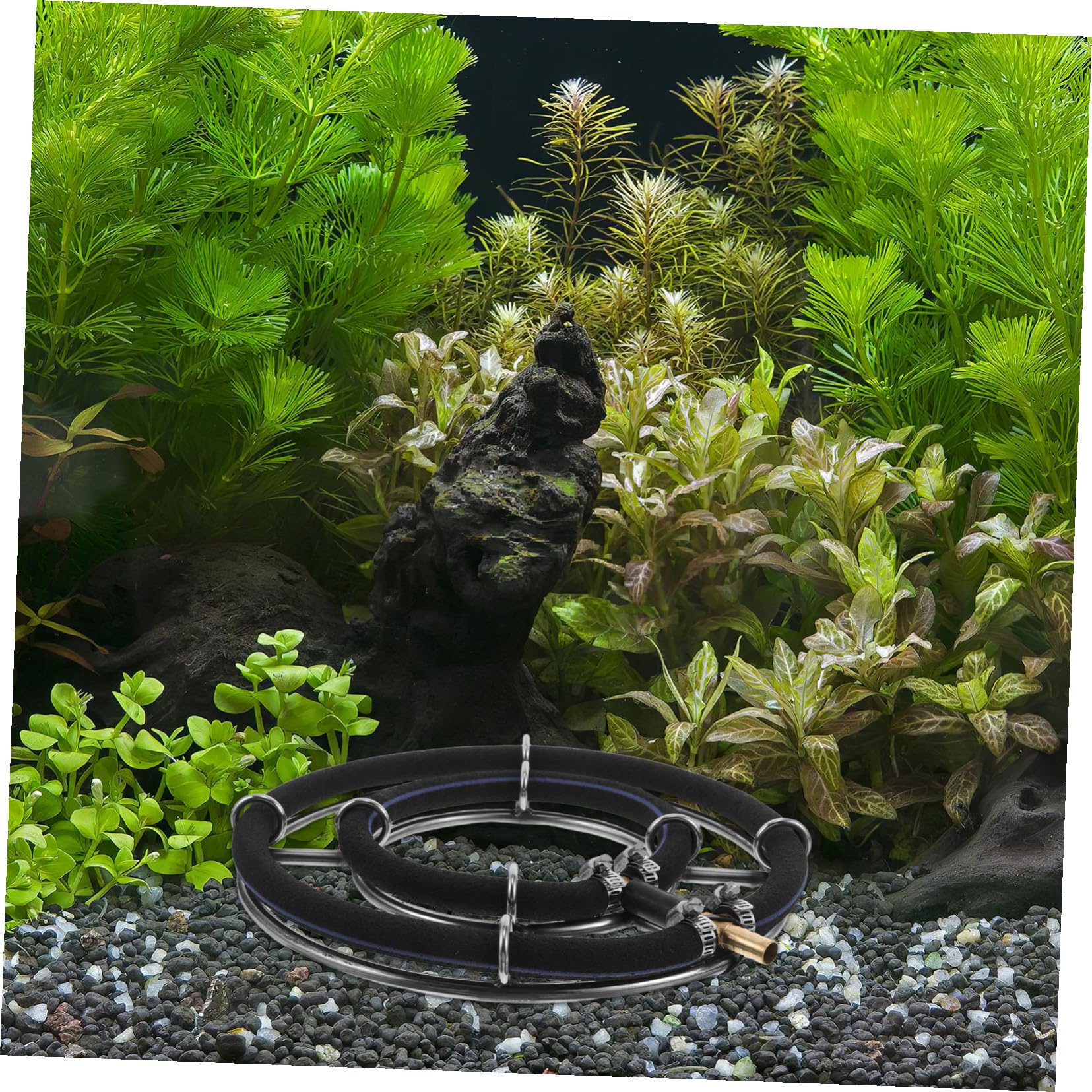 Veemoon Diffuseur d'air Rond Anneau à Bulles en Acier Inoxydable Installation Facile, Usage sous-Marin Longue Durée pour Aération pour Aquarium et Bassin
