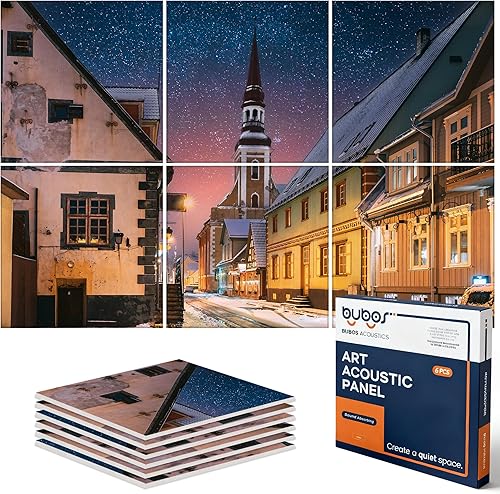 Miniatura 124 de BUBOS Paquete de 8 paneles acústicos artísticos insonorizados, paneles de pared de 47.2 x 31.4 pulgadas, paneles de pared acústicos decorativos