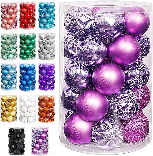 Miniatura 164 de Lulu Home Adornos de esferas para árbol de Navidad, 34 unidades, esferas colgantes Dorado