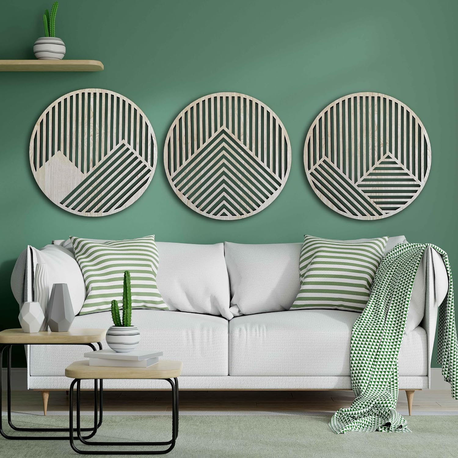 Mountain Wood Wall Art Round, Large Geometric Wood Wall Art, Living Room Wooden Wall Art, Round Wall Panels, Mountains With Lines, Wooden Home gift