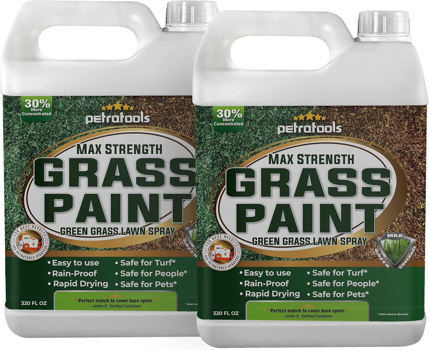 Petra PetraTools Grass Paint Max Strength, Green Lawn Spray & Dog Spot Repair, Paint, on Grass, Spray, for Lawn, Dye (5 Gal)