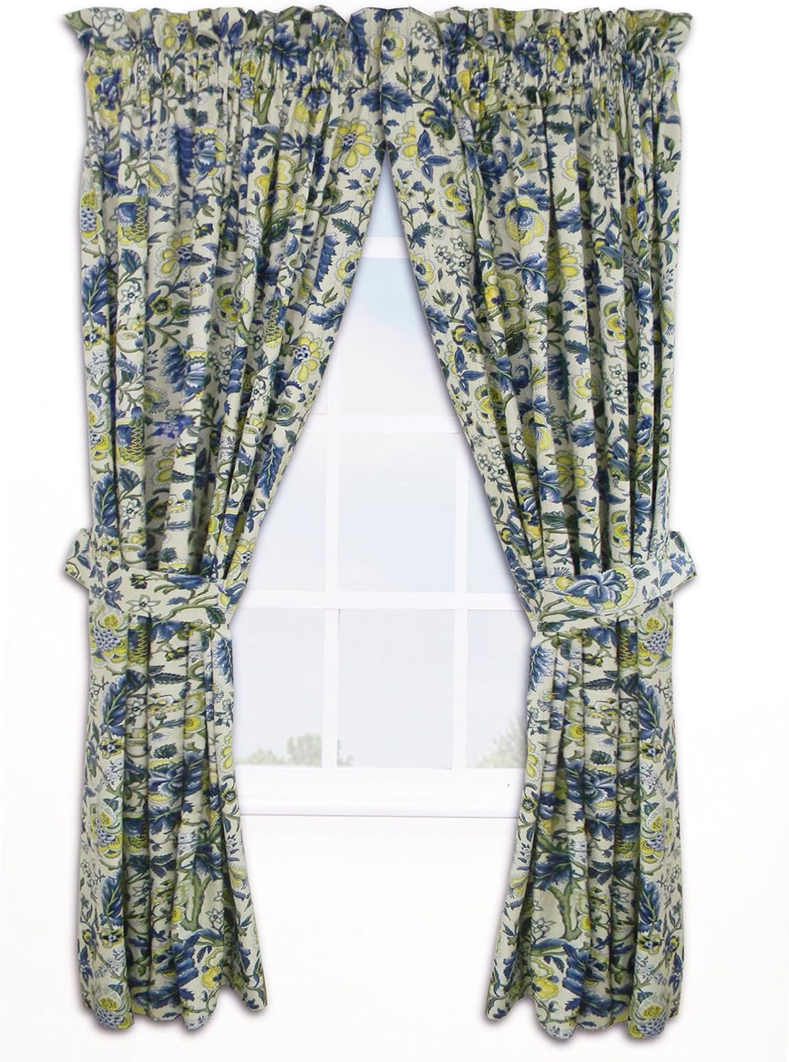 Waverly Fashion Curtains for Bedroom - Imperial Dress 84" x 100" Rod Pocket Double Panel Privacy Window Treatment Living Room, Porcelain