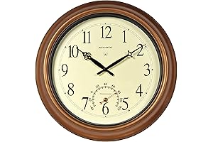 AcuRite Premium Atomic Digital Wall Clock - 18" Metal, Indoor/Outdoor Temperature, and Humidity
