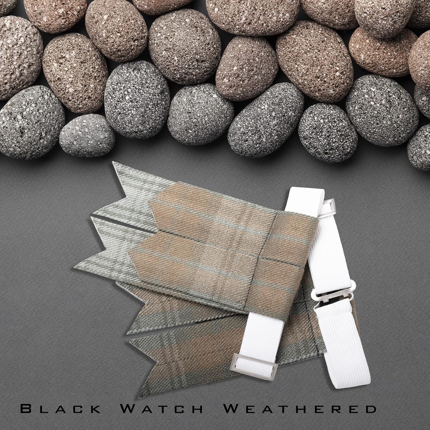 Kilt Flashes for Men with Heavy Buckle Adjusters, Plain & Tartan Kilt Sock Flashes. - Image 3