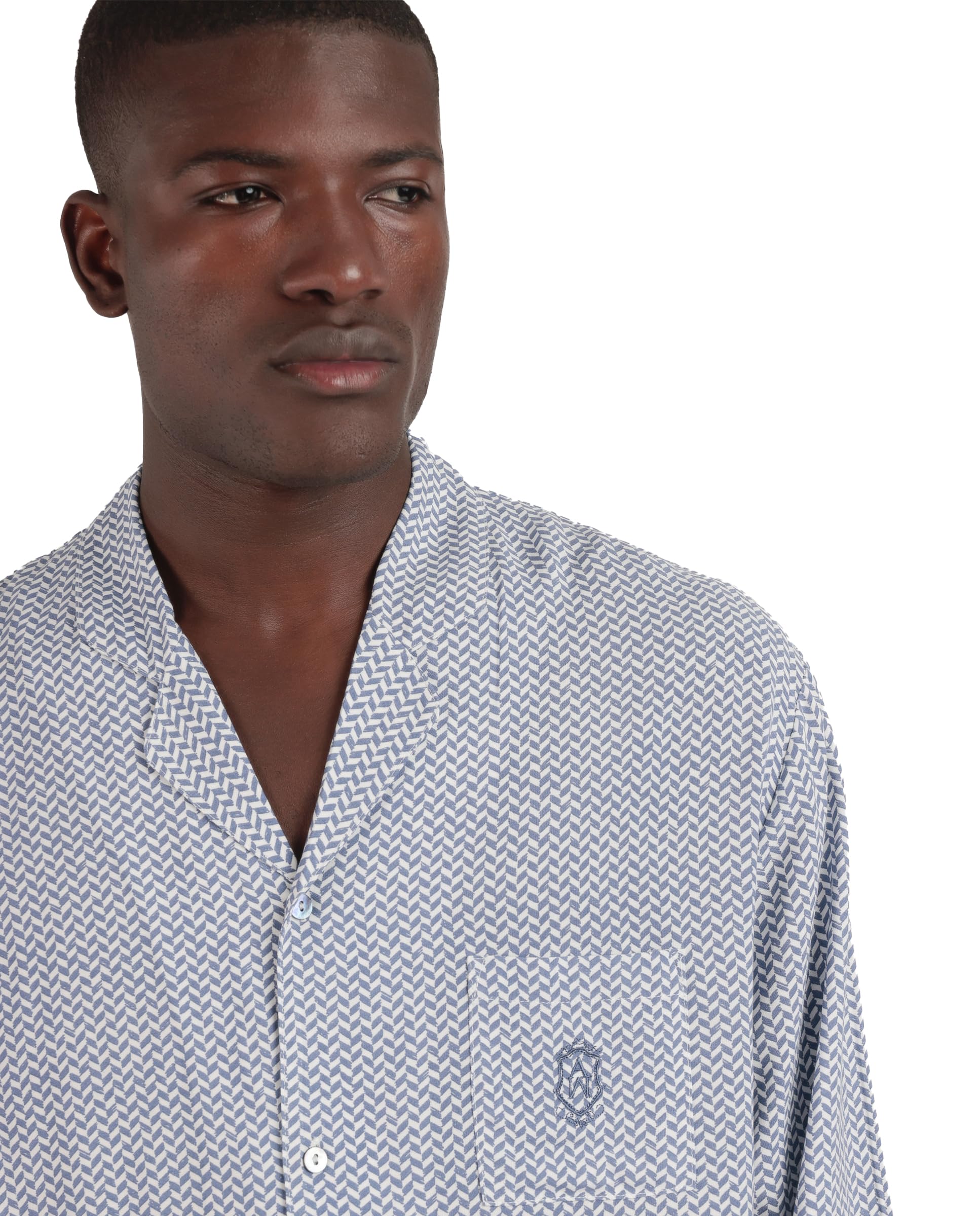 ADMAS Classic Pijama Hombre Verano Punto – Pijama Abierto Manga Larga Hombre – pantalón Largo con Cinturilla Ajustable, 100% Viscosa, Tejido Suave al Tacto, Azul Talla XXL