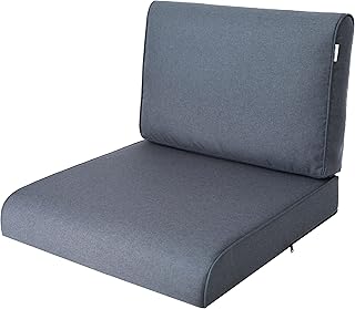 Sitzkissen 70x70 cm für Rattanmöbel – Sessel & Stühle – 2-teilig (Sitz + Rückenlehne) – Indoor & Outdoor – Wasserabweisend – Anti-Rutsch – Oeko-TEX - Marineblau
