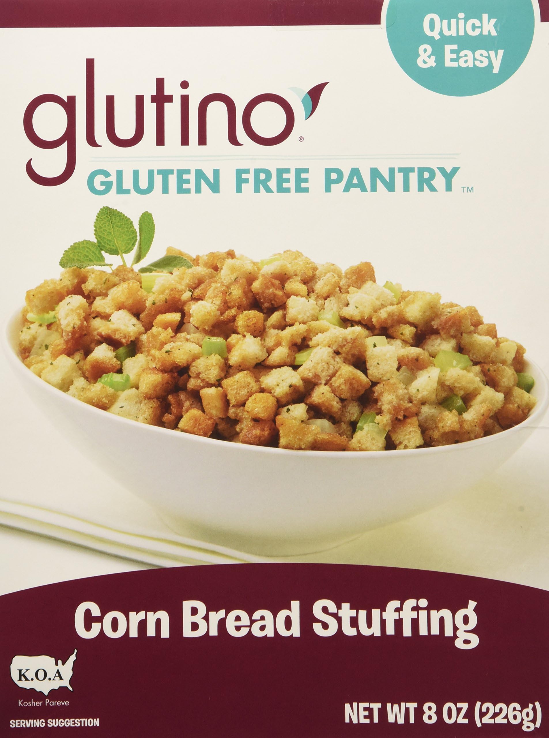 GLUTINO STUFFING GF CORNBREAD, 8 OZ