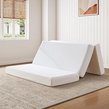 LUXOAK Queen Foldable Portable Memory Foam Mattress with Cooling Gel