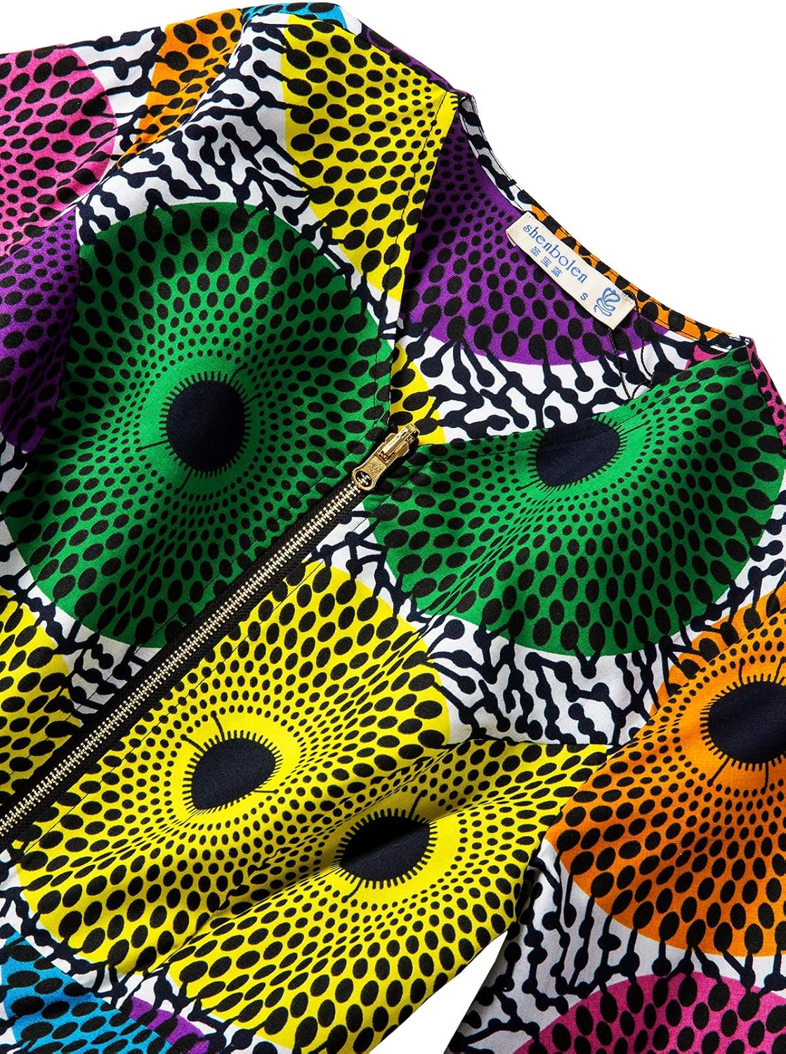 SHENBOLEN Women African Print Shirt Ankara Long Sleeves Top - Image 3
