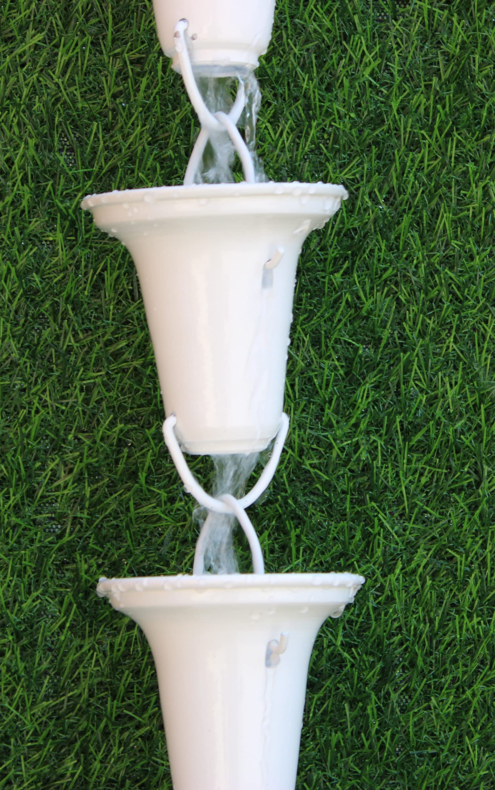 Catena Antipioggia Decorativa KAM Home Flower - 2.6 M In Bronzo Con Adattatore Per Grondaia - Foto 13