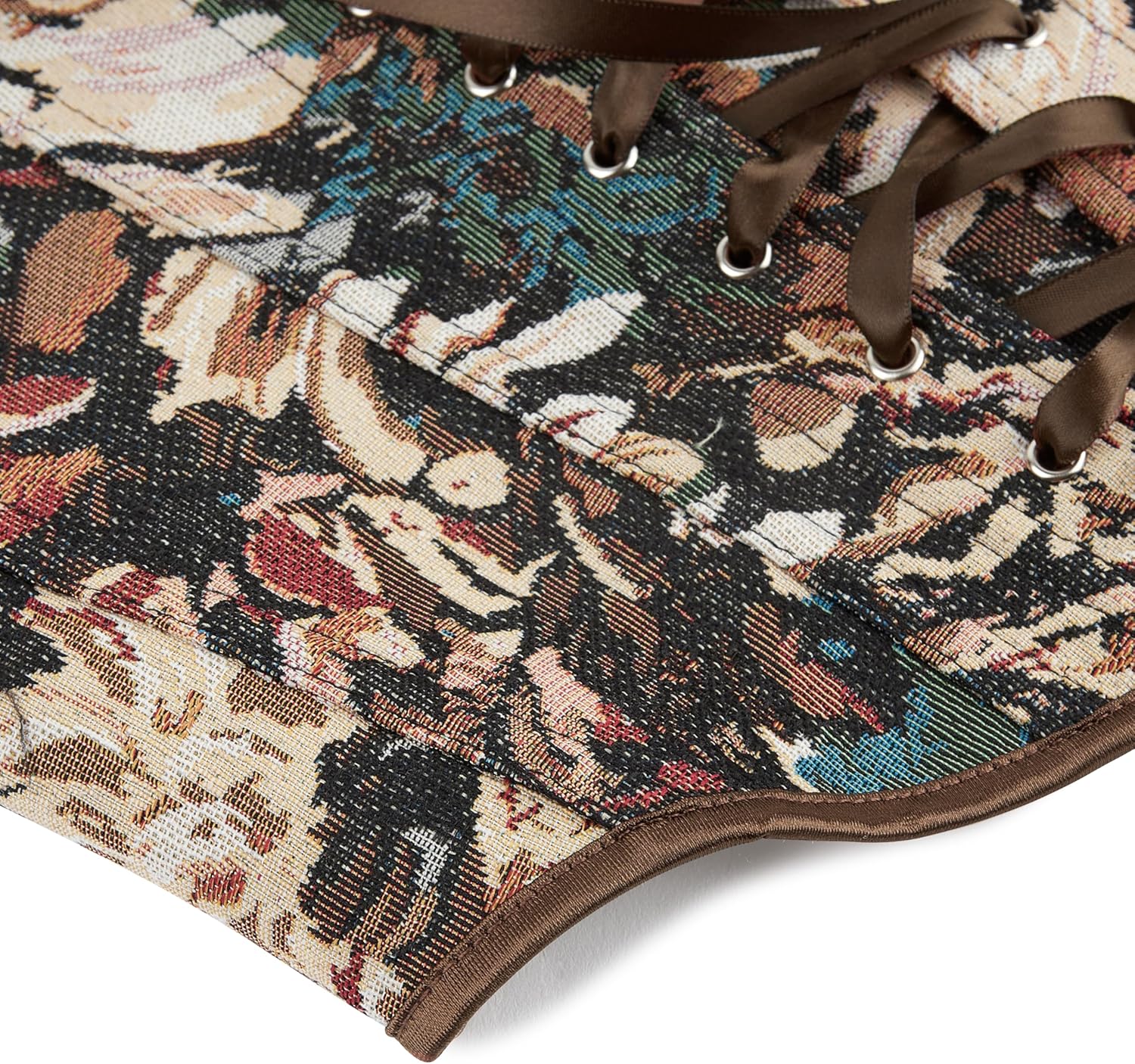 Renaissance Floral Corset Tops for Women Going-Out Vintage Brown Push-Up Overbust Bustier Lace-Up Boned Bodyshaper - Image 10