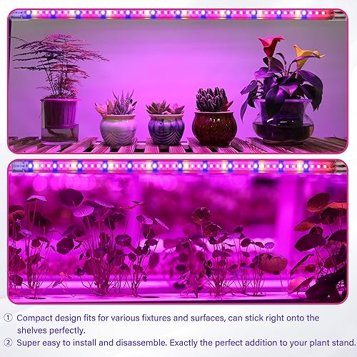 Miniatura 5 de iPower Tiras de luz LED para cultivo de plantas de espectro completo con 3 modos de temporización, 10 niveles regulables, 48 LED por tubo, lámpara