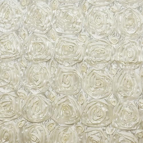 Miniatura 3 de Tableclothsfactory Mantel rectangular con diseño de rosetasrosas 90x156 - Mantel marfil