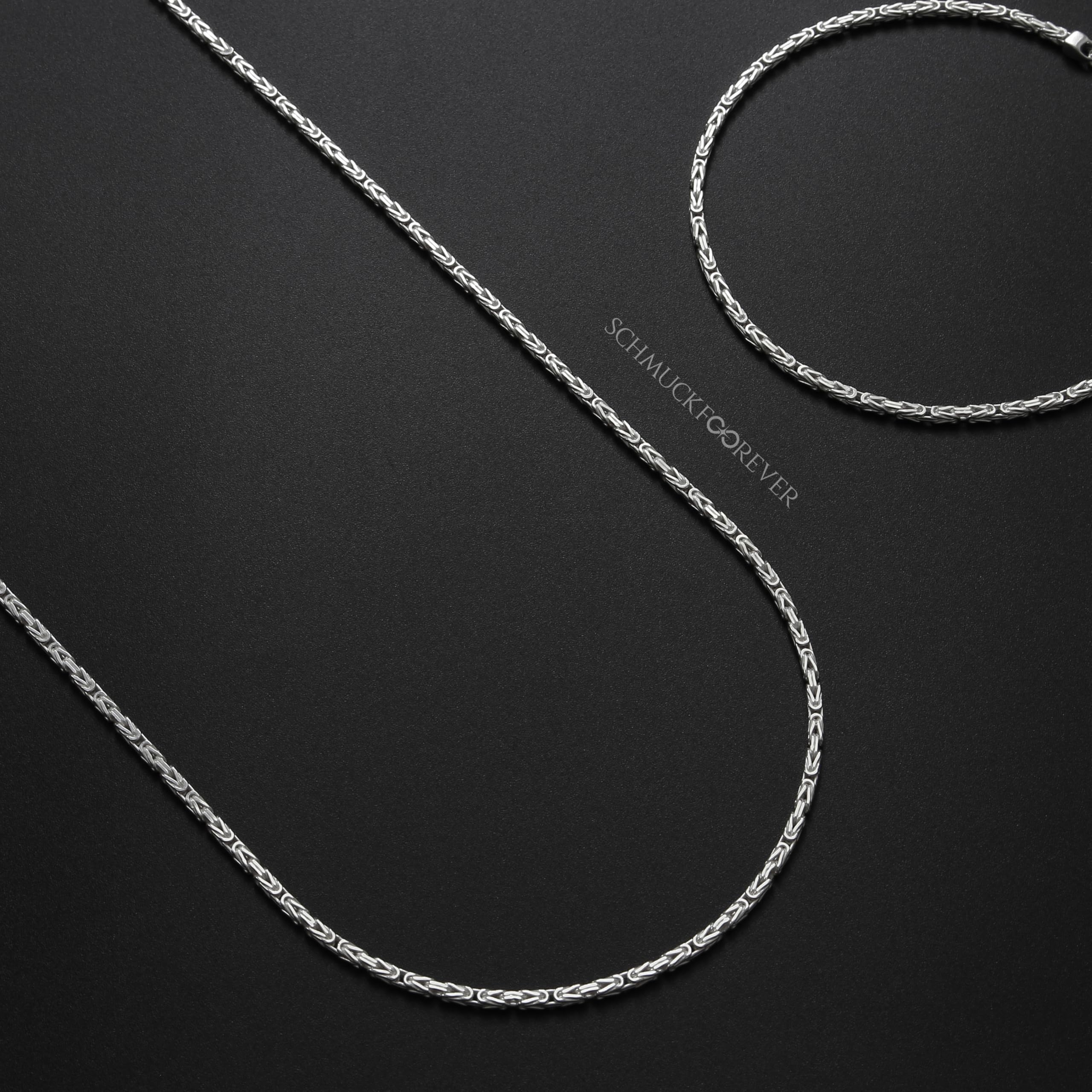 Königskette 2,2mm 925 Silber massiv - Länge Wählbar - Collier Halskette oder Armband