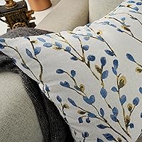 Vista 8 de YOUR SMILE Funda de cojín cuadrada decorativa con bordado clásico de jacquard azul, de 12 x 20 pulgadas