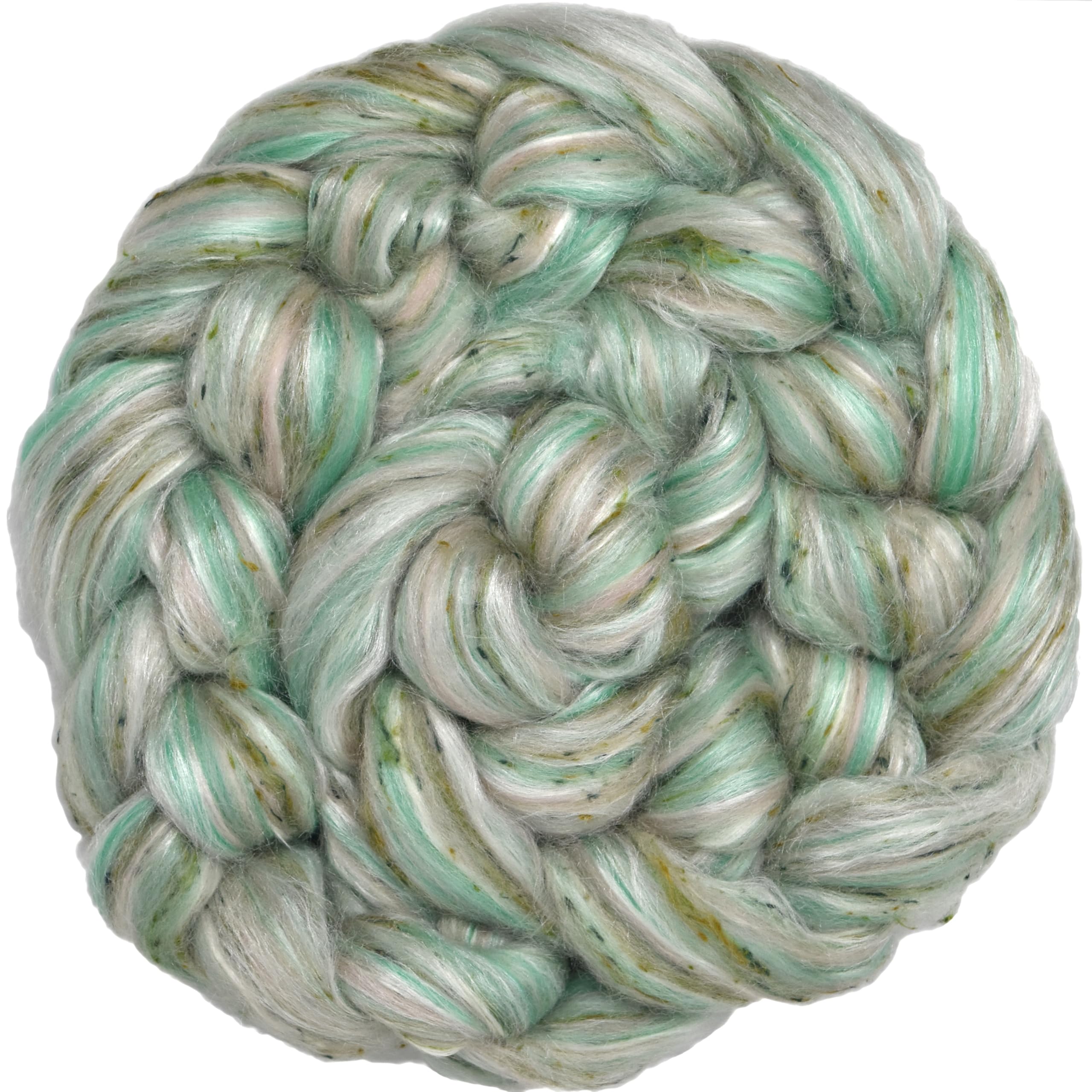 Combed Top Roving. Exotic Designer Blend, Mint Chip