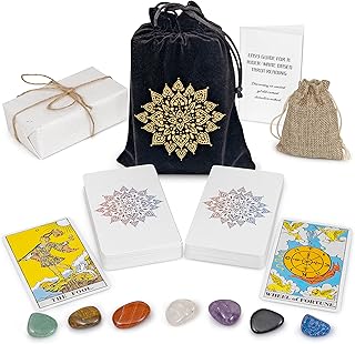 Tarot Cards with Guide Book,78 Original Tarot Cards Deck Fortune Telling Game for Beginners Expert Readers,Classic Traditional Tarot Size 4.8" x 2.76" (White)