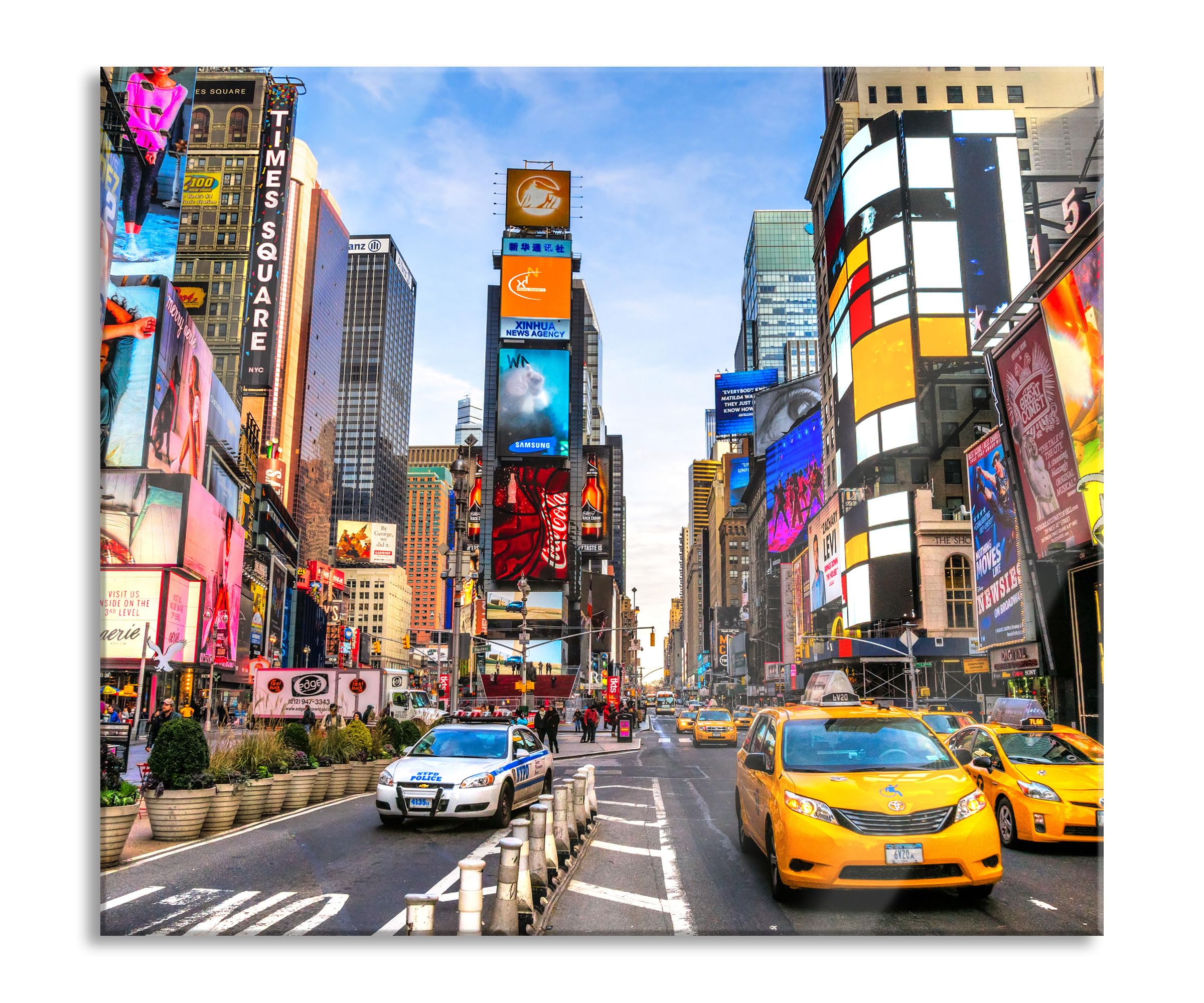 Times Square in new York City Herdabdeckplatte & Spritzschutz aus Echtglas | Für Herd-Kochfelder | 60x52 cm