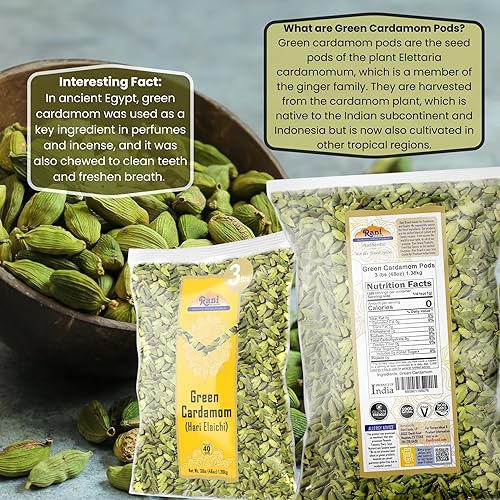 Vista 85 de Rani - Cápsulas de cardamomo verde en polvo, molidas con cáscaras verdes (Hari Elachi) Tarro PET de 3 onzas (3.00 oz), totalmente natural, vegano
