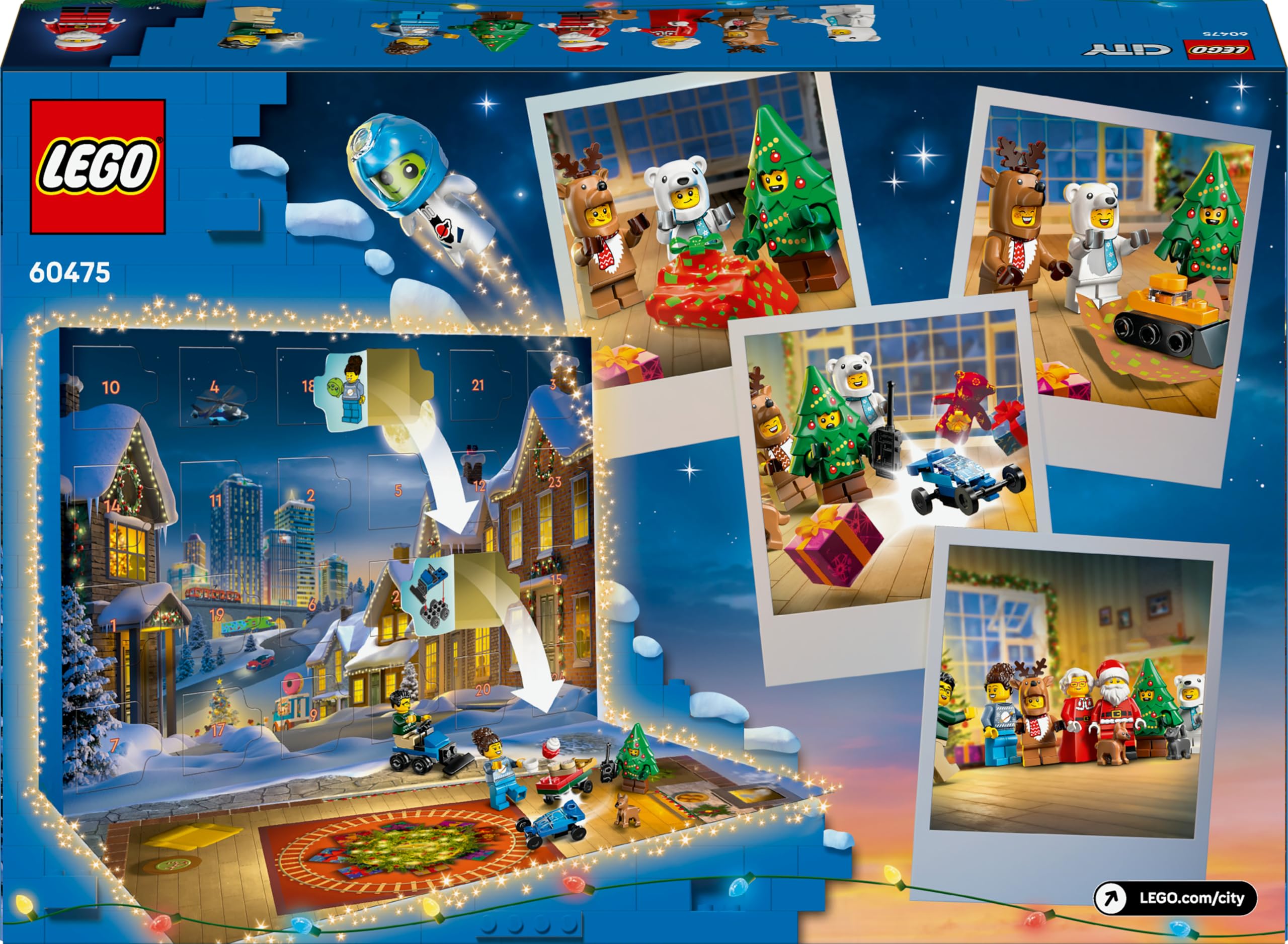 LEGO City Calendario dell'Avvento 2025 per Bambini e Bambine da 5 Anni - Gioco per il Conto alla Rovescia di Natale con 24 Sorprese tra cui Treno, Auto, Trattore e 7 Minifigure - Idea Regalo - 60475