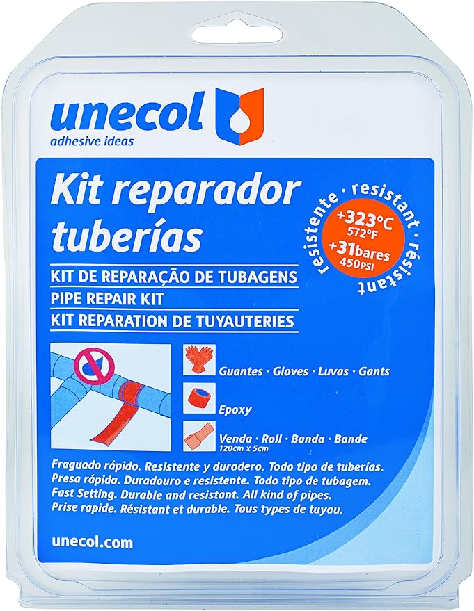 Unecol 8416 - Kit reparador de tuberías color blanco