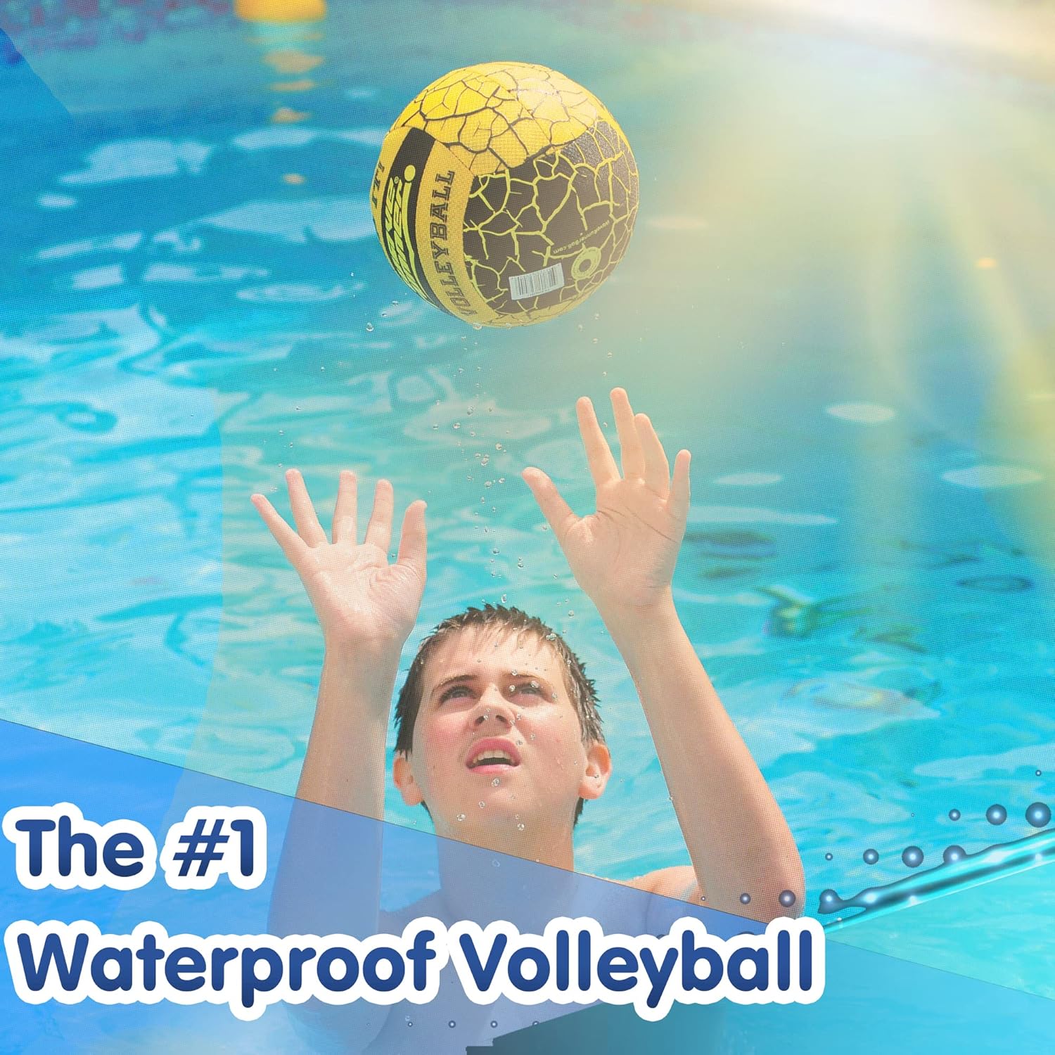 Wave Runner Waterproof Volleyball with Sure-Grip Technology - Perfect for Pool Games, Beach Volleyball and Indoor Pool - Durable Design with Special Texture for Reduced Stinging (Random Color) : Sports & Outdoors