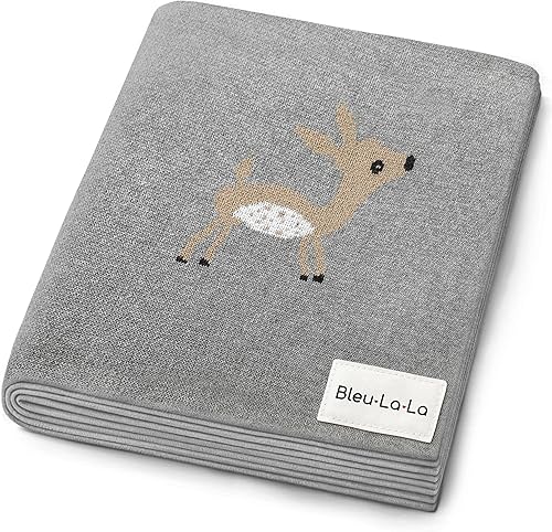 Manta de punto para bebé, 100% algodón, suave, acogedora, para envolver cuna, manta de regalo para recién nacidos, bebés, niños pequeños, unisex