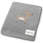 Bleu La La Knit Baby Swaddle Blanket - 100% Cotton Soft Cozy Receiving Swaddling Crib Stroller Quilt Blanket for Shower Gift Registry for Newborns, Infants, Toddlers, Unisex (Deer - Grey)