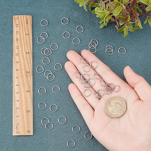 Miniatura 3 de SUNNYCLUE 1 caja, 310 anillos de salto de acero inoxidable de 0.394in, conectores de anillo de salto abiertos, anillos de salto de cadena a granel