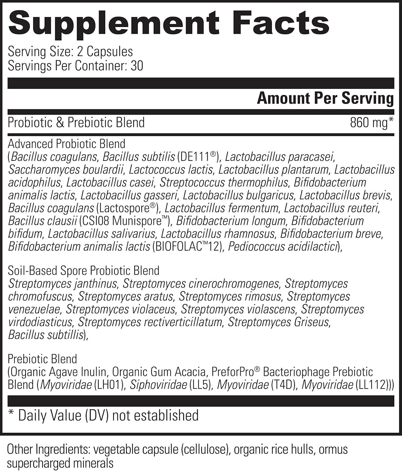 Global Healing Ultimate Probiotic Supplement (Floratrex) with Prebiotics for Digestive Health, and the Immune System, Men & Women, 100 Billion CFU, 36 Strains (60 Capsules)