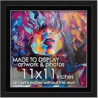 Vista 80 de Marco de madera negra de 9 x 9 pulgadas con paspartú blanco Con paspartú de 12 x 12 a 9 x 9 pulgadas Protector inastillable acrílico UV