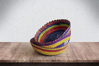 3-Pack Genuine Mexican Handwoven Tortilla Basket | Fiesta Mexican Tortilla Warmer |Tortilla Holder |Tortillero | Palm Straw Baskets Handmade in Mexico | Mexican Bowls (Multicolor, 3)