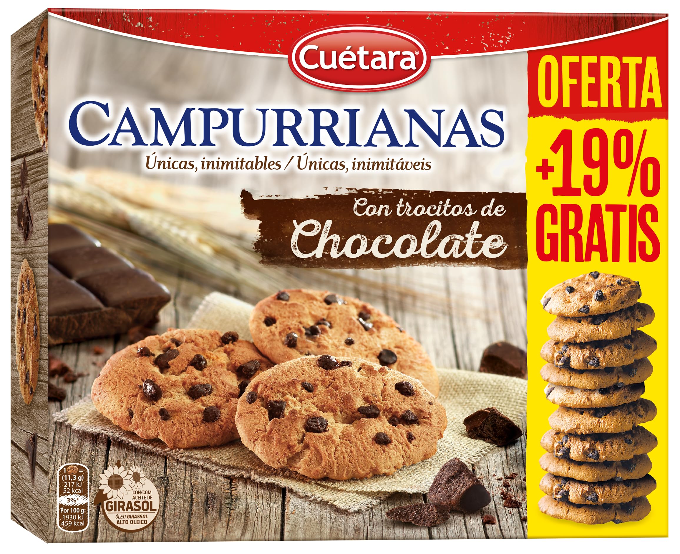 Campurrianas con Pepitas Chocolate 350g + 19% GRATIS