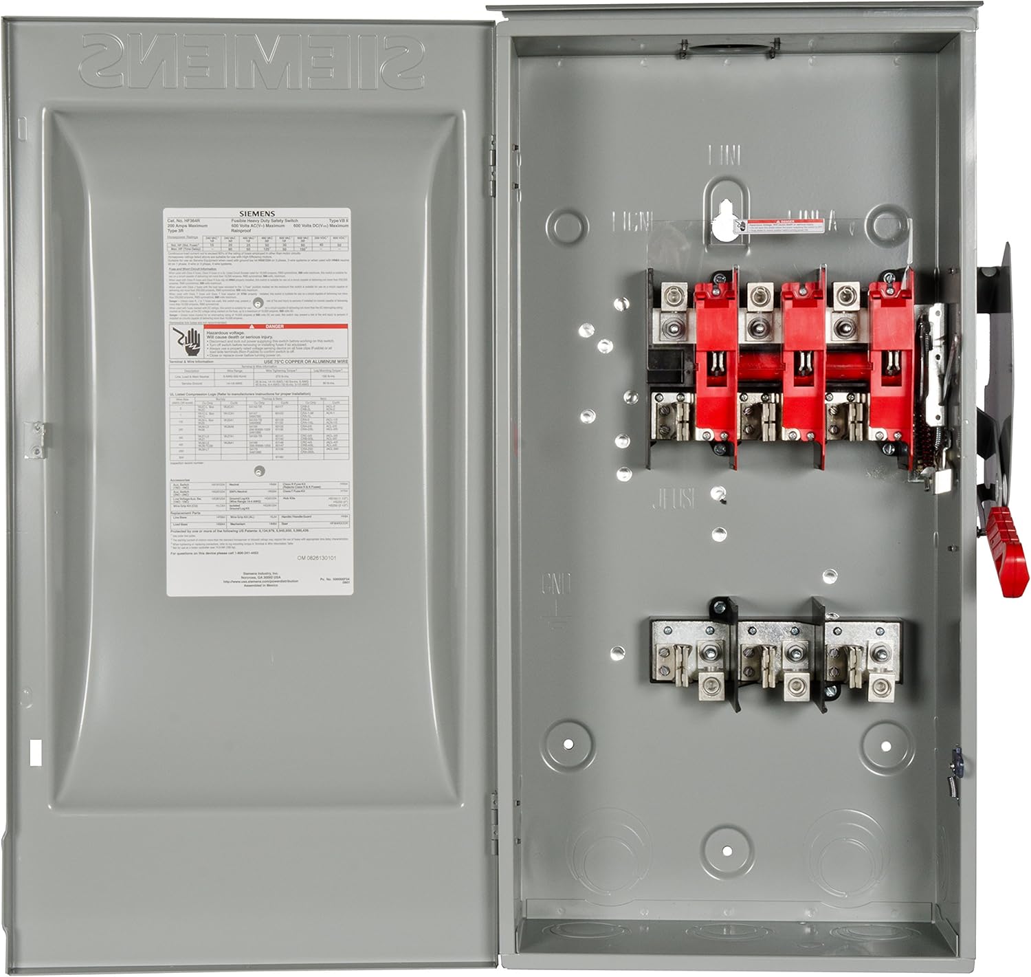 🛒 Flash Sale Siemens HF364R 200-Amp 3 Pole 600-volt 3 Wire Fused Heavy Duty Safety Switches