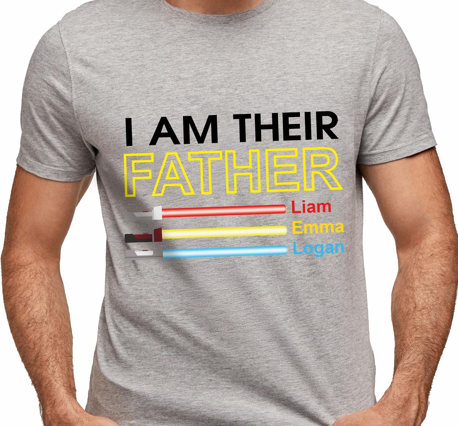 Personalized I am Your Their Father Shirt, Dad Gift, Custom Stars Tshirts for Daddy, Tee Gifts for Husband, Dad, Papa from Daughters Son Wife, Christmas, Fathers Day & Birthday Present