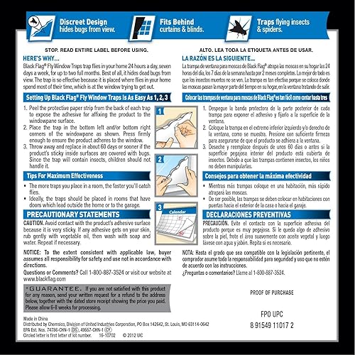 Miniatura 3 de Black Flag Trampa para ventana de mosca (paquete de 3)