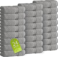 Vista 21 de White Classic Wealuxe Toallas grises para baño 6 paquete, juego de toallas de baño de algodón para hotel, gimnasio, spa, suaves, extra absorbentes