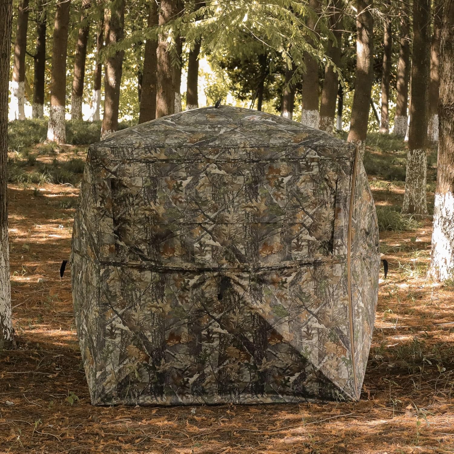 Lenotos Hunting Blind 270° See Through, Low-Noise 2-3 Person Pop Up Deer Blind, Portable Durable Ground Blind for Deer & Turkey Hunting