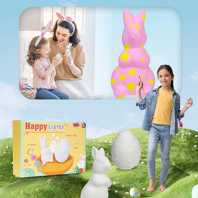Foto 5 de 6 de KreativeKraft Huevos de Pascua y Conejito para Pintar Kit de Manualidades para Niños con Pintura y Decoración…