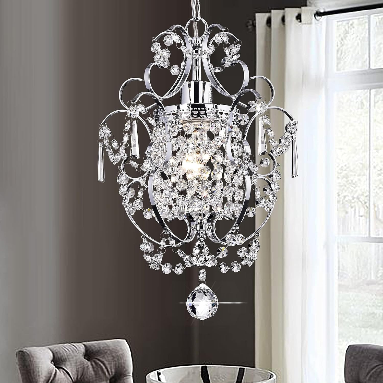 Mini Chandelier Light Fixture,Modern Chrome Crystal Liberia Ubuy
