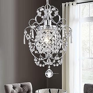 Mini Chandelier Light Fixture,Modern Chrome Crystal Ceiling Light Fixtures 1 Light Small Chandeliers for