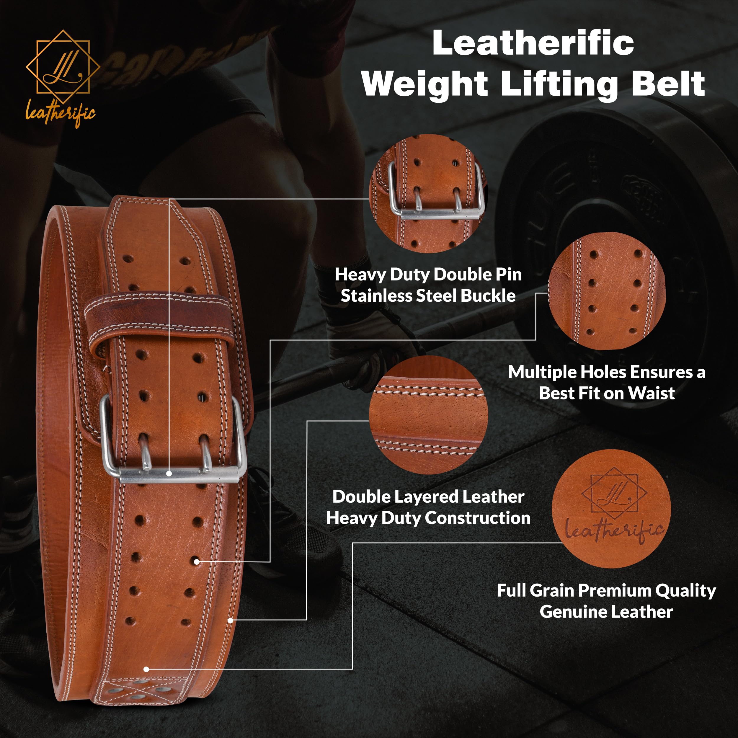 ウェイトリフティングベルト Amazon | Leatherific | 本革ウェイトリフティングベルト | 厚さ