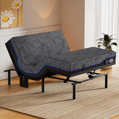 Miniatura 10 de Amada Split King - Marco de cama ajustable y juego de colchón de espuma viscoelástica de gel refrescante de 14 pulgadas, masaje, inclinación de