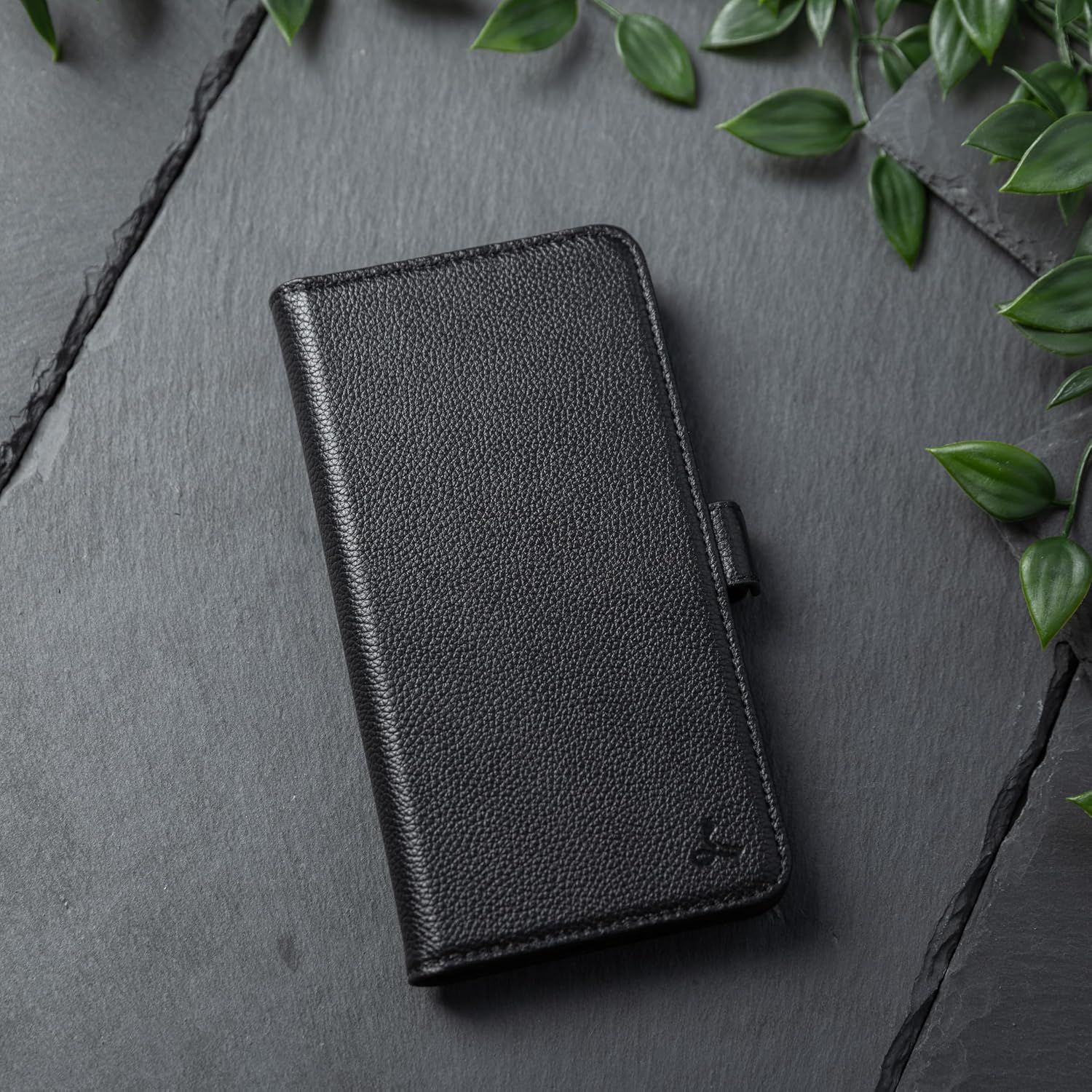Snakehive Genuine Leather Wallet Case for Galaxy A37 – Flip Cover with Card Slots & Stand (Dappled Black)