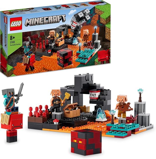 LEGO 21185 Minecraft The Nether Bastion Set, Battle Action Toy with Mob, Piglin Brute & Strider Figures, for Kids, Boys and Girls Age 8 Plus