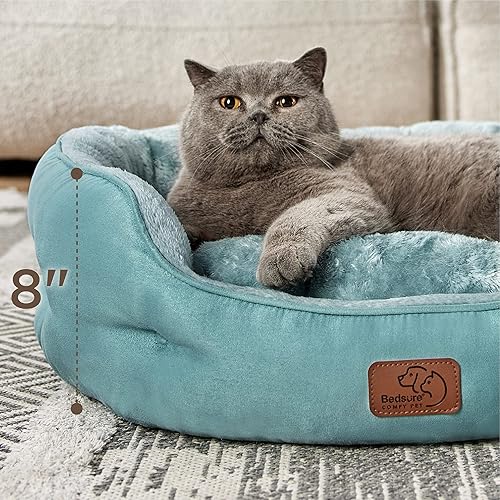 Miniatura 193 de Bedsure Camas lavables para perros, camas redondas con parte inferior antideslizante para gatos de interior, cachorros y gatitos, 20 pulgadas, gris