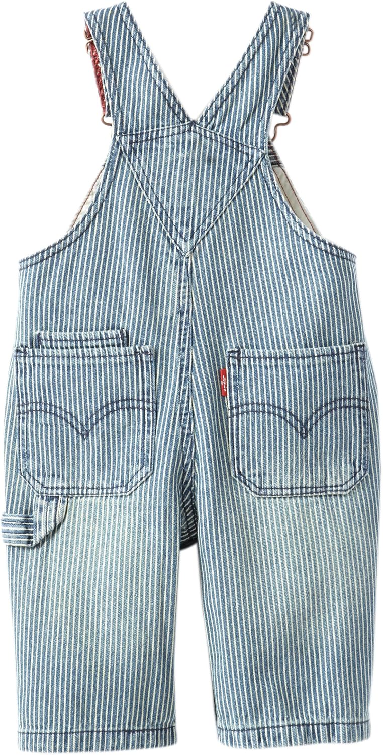 Levi's Baby Boys' Overalls with Snappy Tape, Hickory Stripe