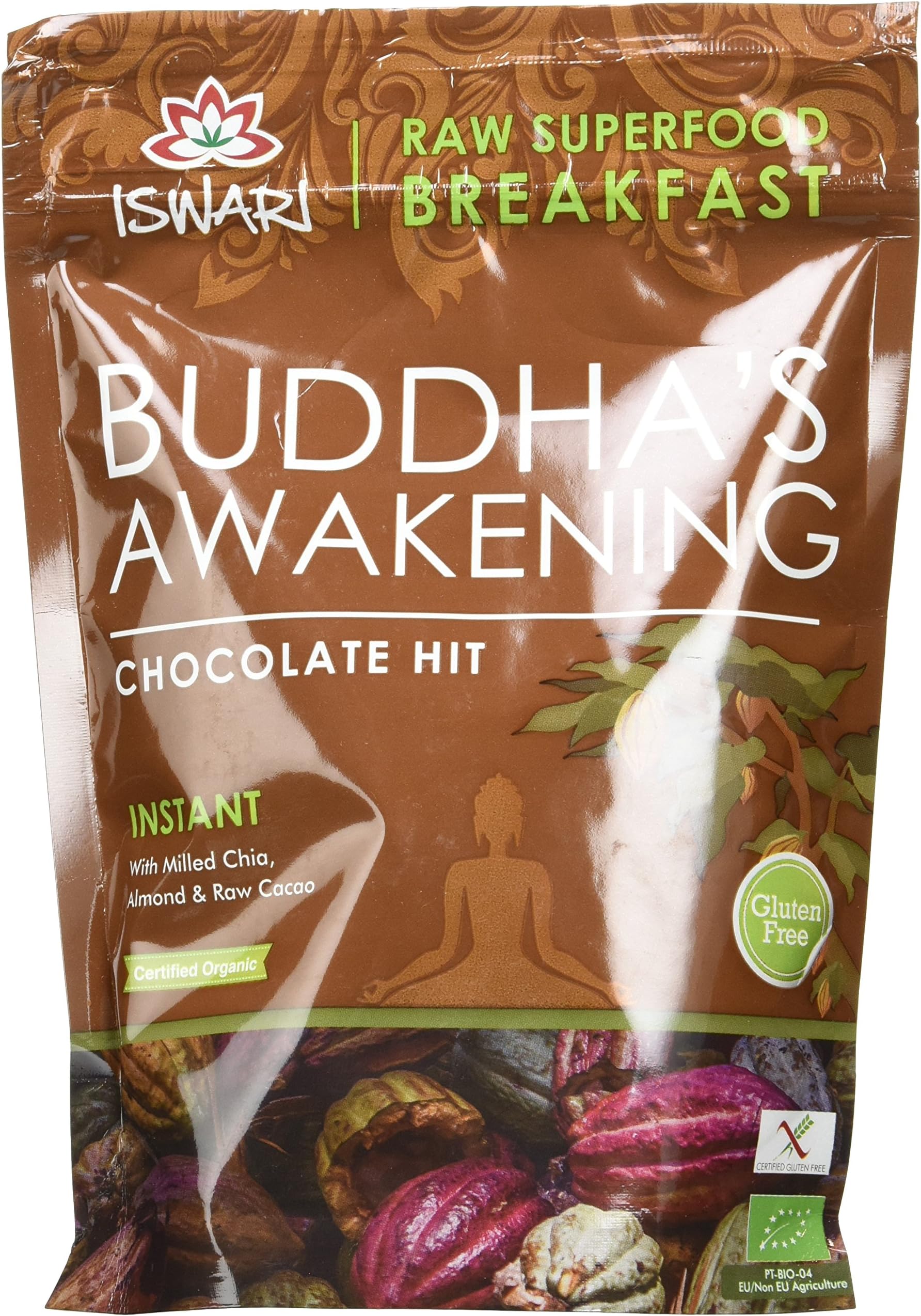 Iswari Organic Buddhas Awakening Raw Superfood Breakfast Choc Hit 360 g